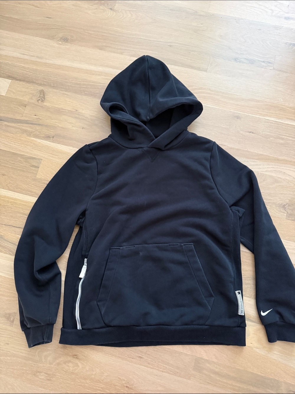 Nike Black Kids Pullover Hoodie with Side Zips